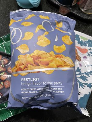Accidentally vegan sour cream and onion chips  at IKEA in Tempe
