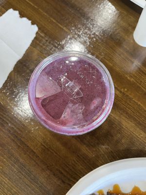 berry smoothie   at Crepes Bistro in Santa Clara