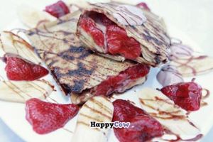 Sweet Works Crepe (fresh strawberries, bananas, chocolate, sweet cream and nutella) at Crepes Bistro in Santa Clara
