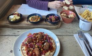 Vegan tapas and Lebanese flat bread. Very yummy    at Lounges - Portivo Lounge in Gloucester