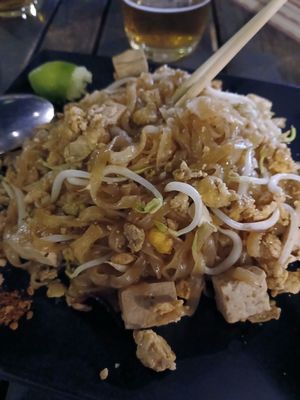 Pad Thai with Tofu at The Trio Bar in Nong Khiaw