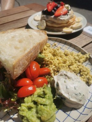 Salty breakfast and sweet pancakes at Piccola Cafe in Ljubljana