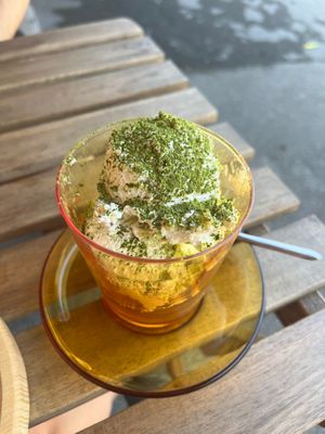 Matcha Tiramisu at Piccola Cafe in Ljubljana