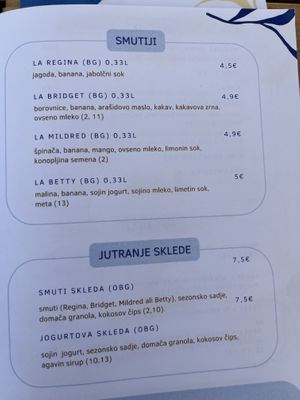 Food menu 2/4  at Piccola Cafe in Ljubljana