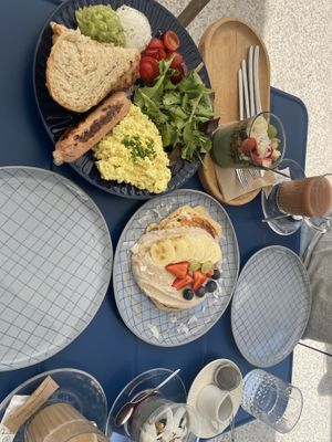 big ass breakfast + pancakes  at Piccola Cafe in Ljubljana