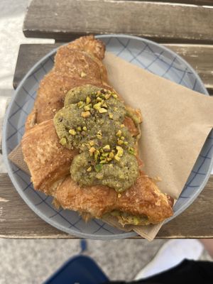 Pistachio croissant  at Piccola Cafe in Ljubljana
