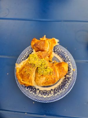 Pistachio croissant (my partner dwelved into it before I could take a picture) at Piccola Cafe in Ljubljana