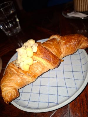 Almond croissant at Piccola Cafe in Ljubljana