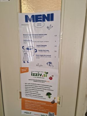 On door at Piccola Cafe in Ljubljana