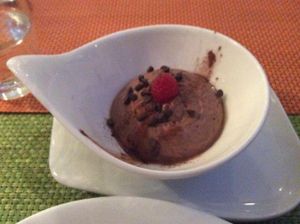 Chocolate silky Tofu, deliciously smooth and flavoursome
 at Helveg Cafe in Geneva