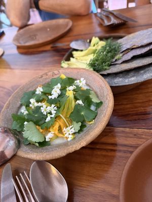 Corn soup   at Levadura De Olla in Oaxaca
