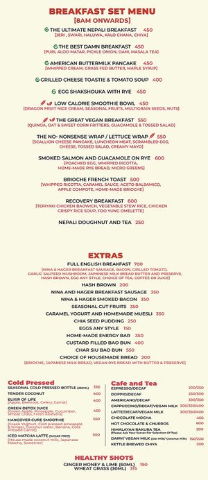 Breakfast  at SUPPER CLUB - Gaas Baas Co in Kathmandu