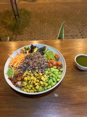 Bowl with seaweed and kimchi (subbed quinoa)  at WORD Hummus Bar in Canggu