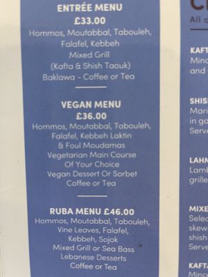   at Ruba Restaurant in Teddington