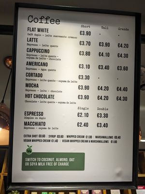 Menu at LIS - SOHO Coffee - T1 in Lisbon