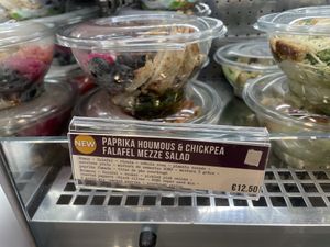 Paprika hummus and chickpea falafel mezze salad   at LIS - SOHO Coffee - T1 in Lisbon