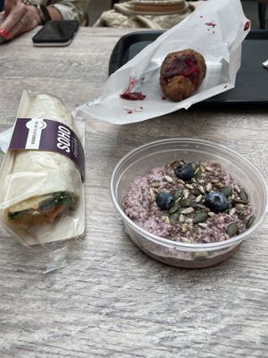 Overnight oats, wrap, croissant   at LIS - SOHO Coffee - T1 in Lisbon