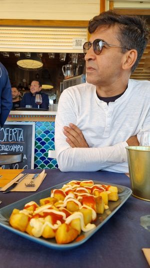 Papas cabrales at La Sonrisa Beach Club in Isla Canela