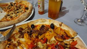 Typical range of pizza and pasta, plenty without parmesan or pesto. at Amore & Passione in Agadir