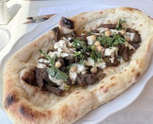 Plant based shawarma and hot focaccia  at Cafe Landwer - Yorkdale in North York