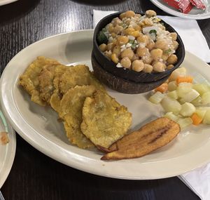 Chickpeas with plantains and vegetables dish  at El Trapiche - Via Argentina in Panama City