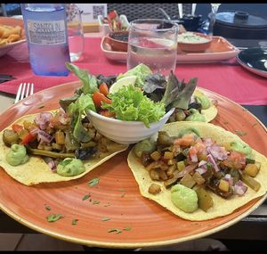 Veg tacos  at La Hacienda in Lanzarote