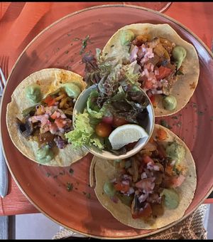 Veg tacos  at La Hacienda in Lanzarote