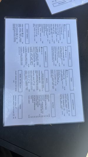 the english menu   at Agape in Ibiza