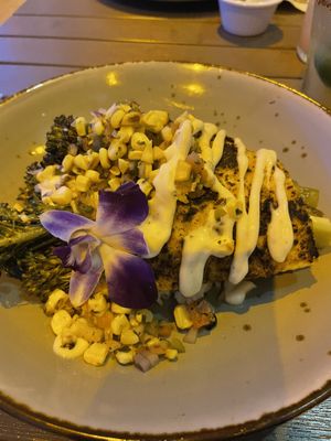 Blackened tofu steak was amazing!  at Coconut Charlie's in Panama City Beach