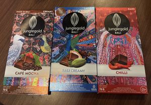 Selection of 100% plant based chocolates  at Junglegold Bali - Sanur in Sanur