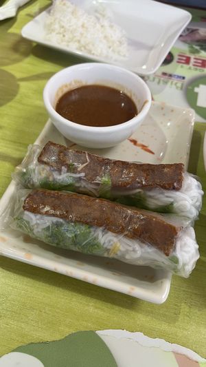 Vegetarian spring rolls  at Bistro B in Dallas