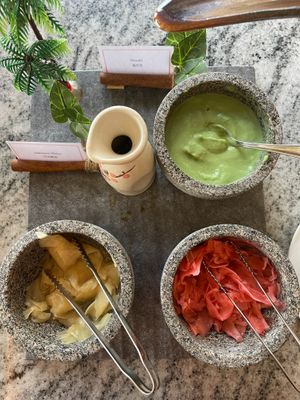 wasabi and pickled ginger at Lotus at Berjaya 莲心 in Kuala Lumpur