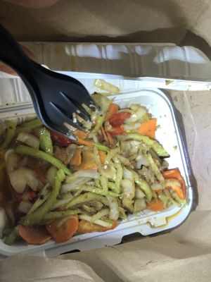 Tofu n vegetables   at Loving Hut in Brooklyn