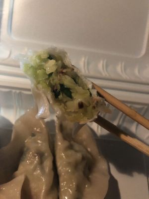 Steam dumpling   at Loving Hut in Brooklyn