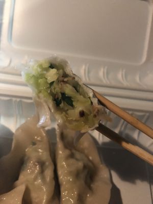 Steam dumpling   at Loving Hut in Brooklyn