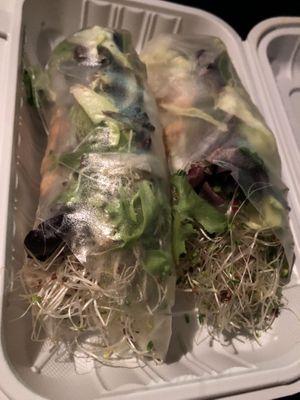 Alfalfa rice rolls   at Loving Hut in Brooklyn