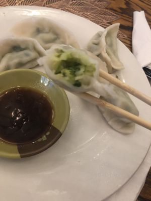 Steam vegan dumpling   at Loving Hut in Brooklyn