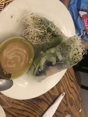 Alfalfa rice rolls  at Loving Hut in Brooklyn