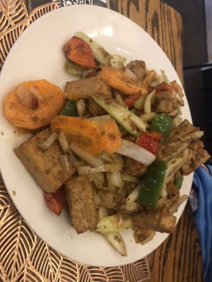 Lemongrass tofu (sautéed)   at Loving Hut in Brooklyn