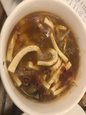 Hot and sour soup   at Loving Hut in Brooklyn
