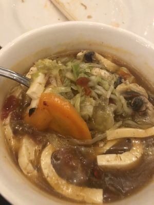 Hot and sour soup   at Loving Hut in Brooklyn