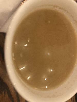 Miso soup   at Loving Hut in Brooklyn