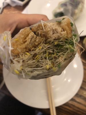 Alfalfa rice rolls   at Loving Hut in Brooklyn