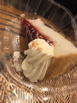 Raspberry vegan cheesecake  at Loving Hut in Brooklyn