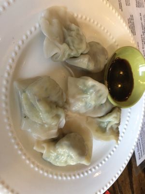 Steam vegan dumplings   at Loving Hut in Brooklyn