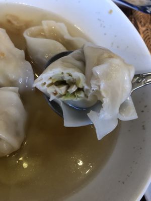 Wonton soup   at Loving Hut in Brooklyn