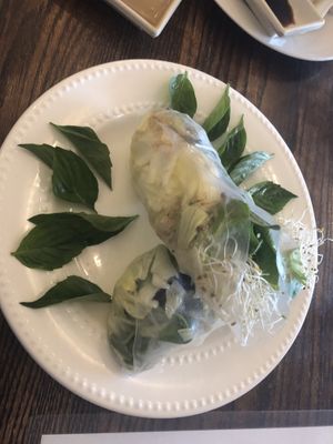 Alfalfa rice roll  at Loving Hut in Brooklyn