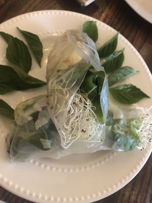 Alfalfa rice roll  at Loving Hut in Brooklyn