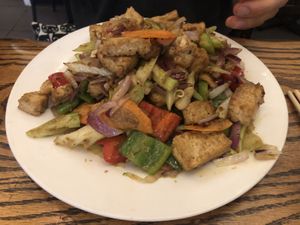 Lemongrass tofu (sautéed) no rice extra tofu   at Loving Hut in Brooklyn