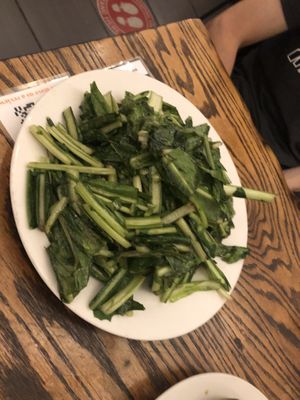 Sautéed Dandelion 
  at Loving Hut in Brooklyn
